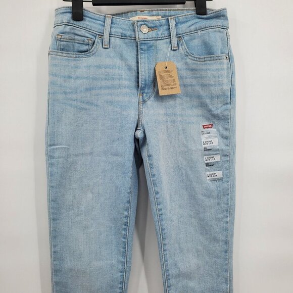 Levi's 711 Skinny Jeans Denim Pants Women Size 26 NWT Light Blue Wash Raw Hem - Picture 2 of 14